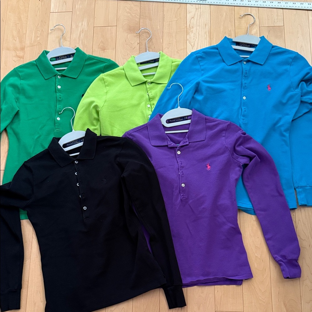 BLACK long sleeved  POLO Ralph Lauren polo 👕 shirt in EUC - Picture 6 of 6